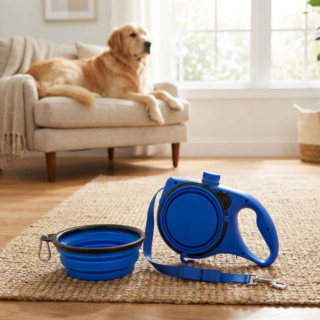 3 - in - 1 Dog Walking Leash With Water Bottle & Bowl - Dog Gear - TinPaw
