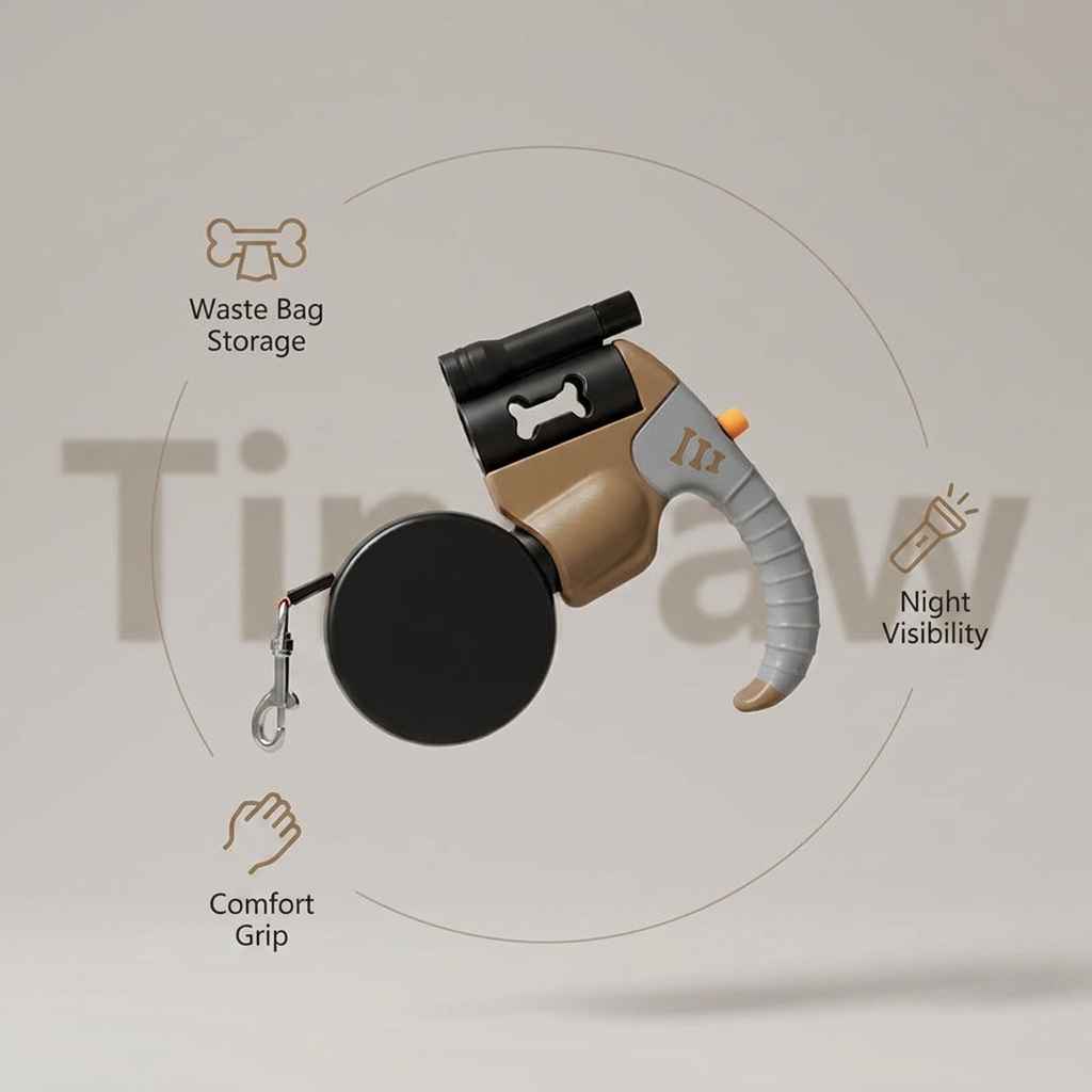 Dual Retractable Dog Leash with LED Light – 3 m Lead - Dog Gear - TinPaw