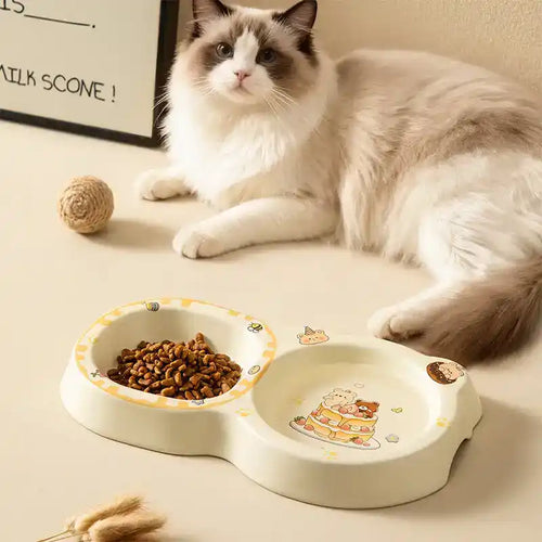 Anti-Tip Slow Feed Ceramic Dog Bowl