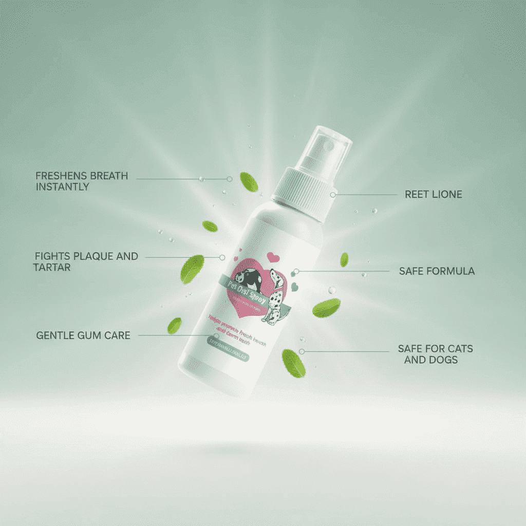 Pet Dental Spray For Cats And Dogs – Breath & Plaque Care - Dog Health - TinPaw