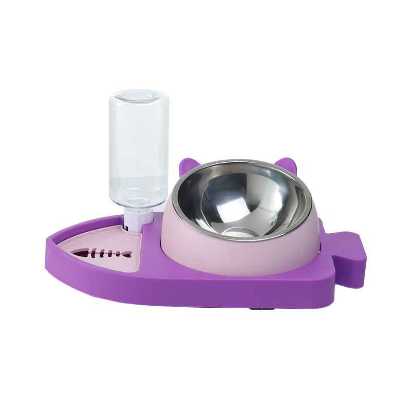 Fish - Shaped Pet Feeder And Water Dispenser – 3 - in - 1 - Slow Feeding Bowl - TinPaw