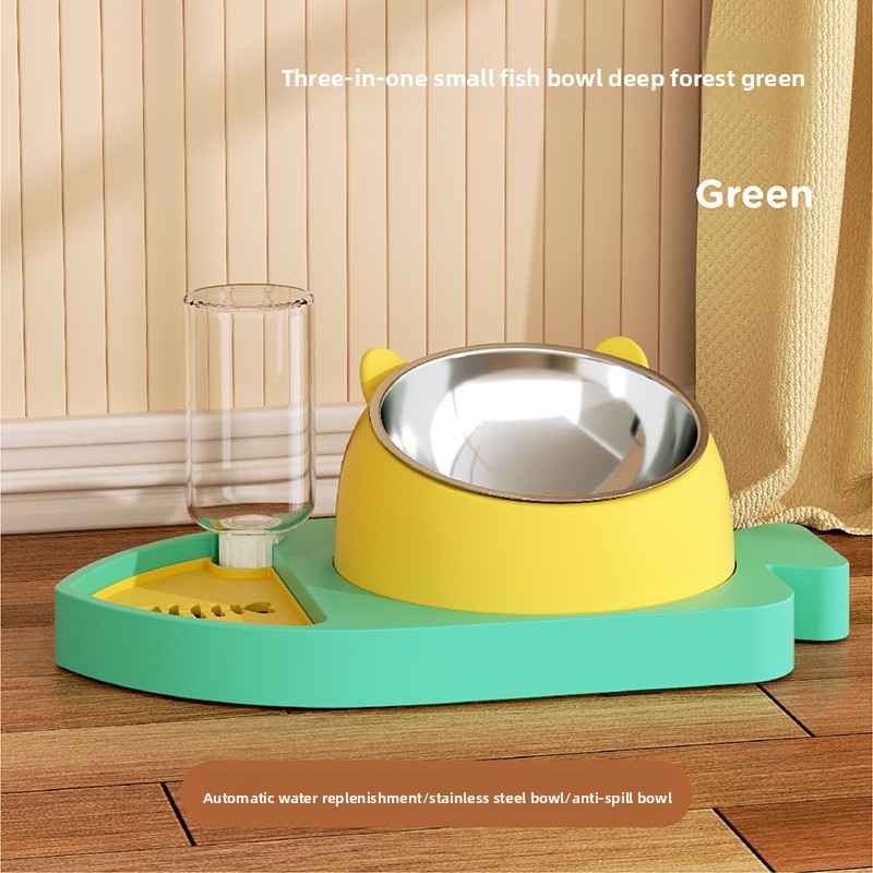 Fish - Shaped Pet Feeder And Water Dispenser – 3 - in - 1 - Slow Feeding Bowl - TinPaw
