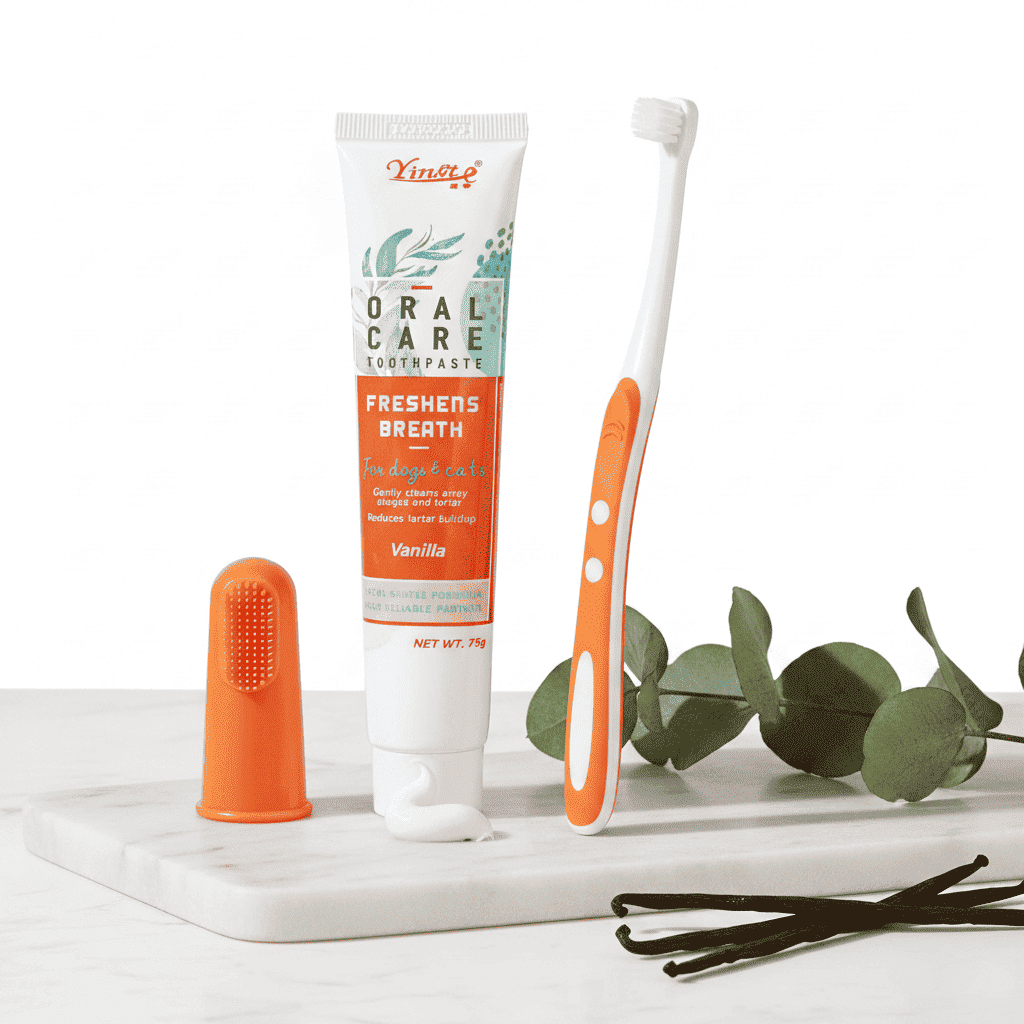 Pet Toothpaste And Toothbrush Set – Enzymatic Plaque Care - Dog Health - TinPaw