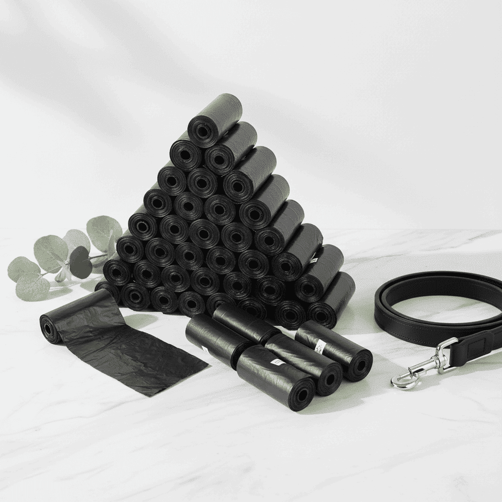 Leakproof Pet Waste Bags Roll – Odor - Blocking PE Film - Dog Diapers - TinPaw - Black - 22x30cm - SU00347063 - Black - 22x30cm