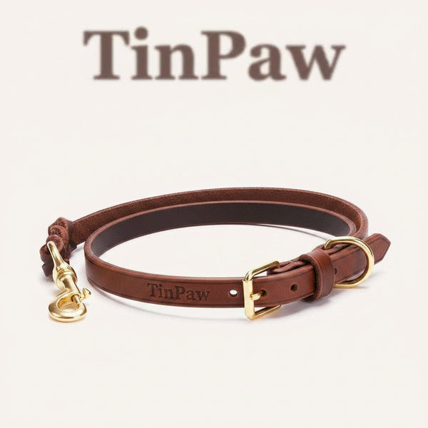 Leather Dog Leash with Double Hooks – Durable Cowhide