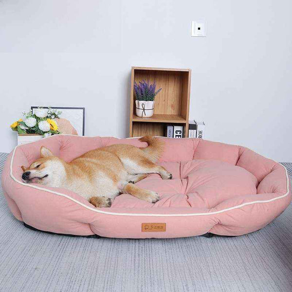 Oval Faux Suede Dog Bed – Bite - Resistant & Washable - Dog Beds & Furniture - TinPaw