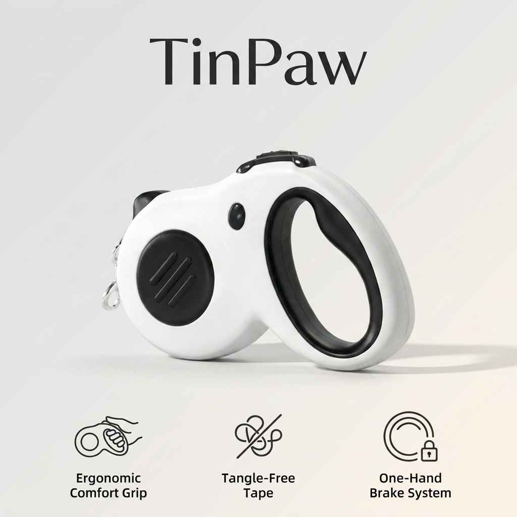 Shock - Absorbing Retractable Dog Leash With LED Option - Dog Gear - TinPaw