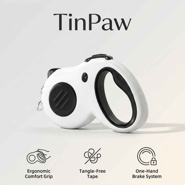 Shock - Absorbing Retractable Dog Leash With LED Option - Dog Gear - TinPaw