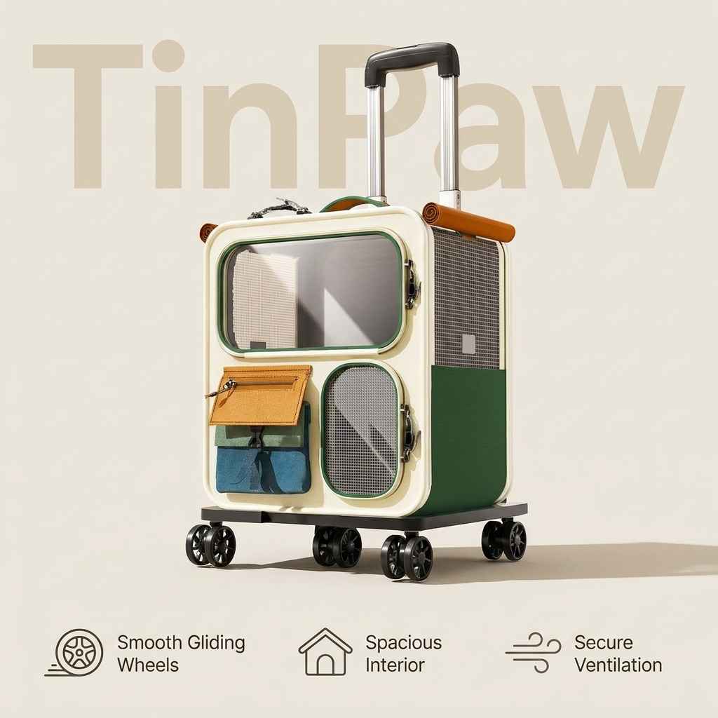 Rolling Pet Carrier Backpack With Clear Panels, 30 L - Dog Beds & Furniture - TinPaw