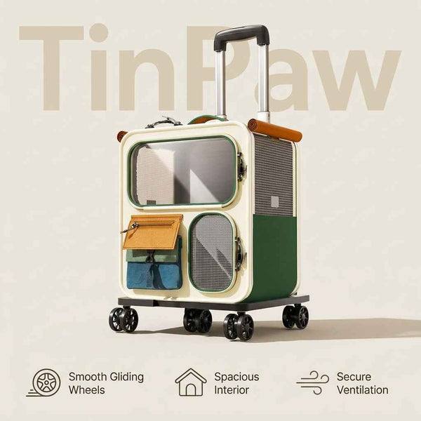 Rolling Pet Carrier Backpack With Clear Panels, 30 L - Dog Beds & Furniture - TinPaw