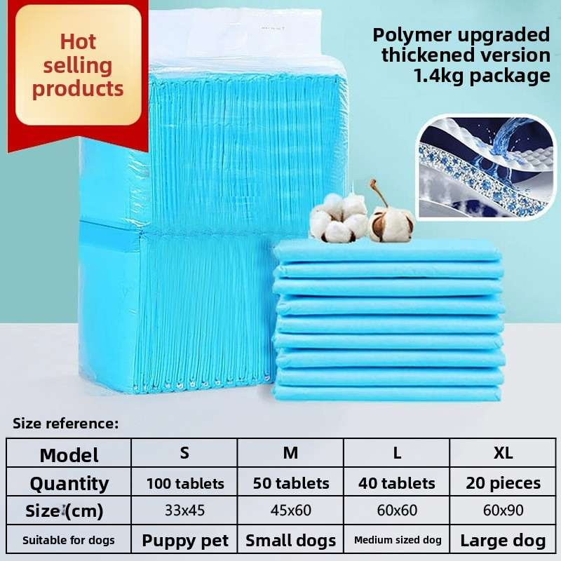 Ultra Absorbent Pet Training Pads With Odor Control - Dog Diapers - TinPaw - Blue Thick M 45x60cm 50pcs - SU00108880 - Blue Thick M 45x60cm 50pcs