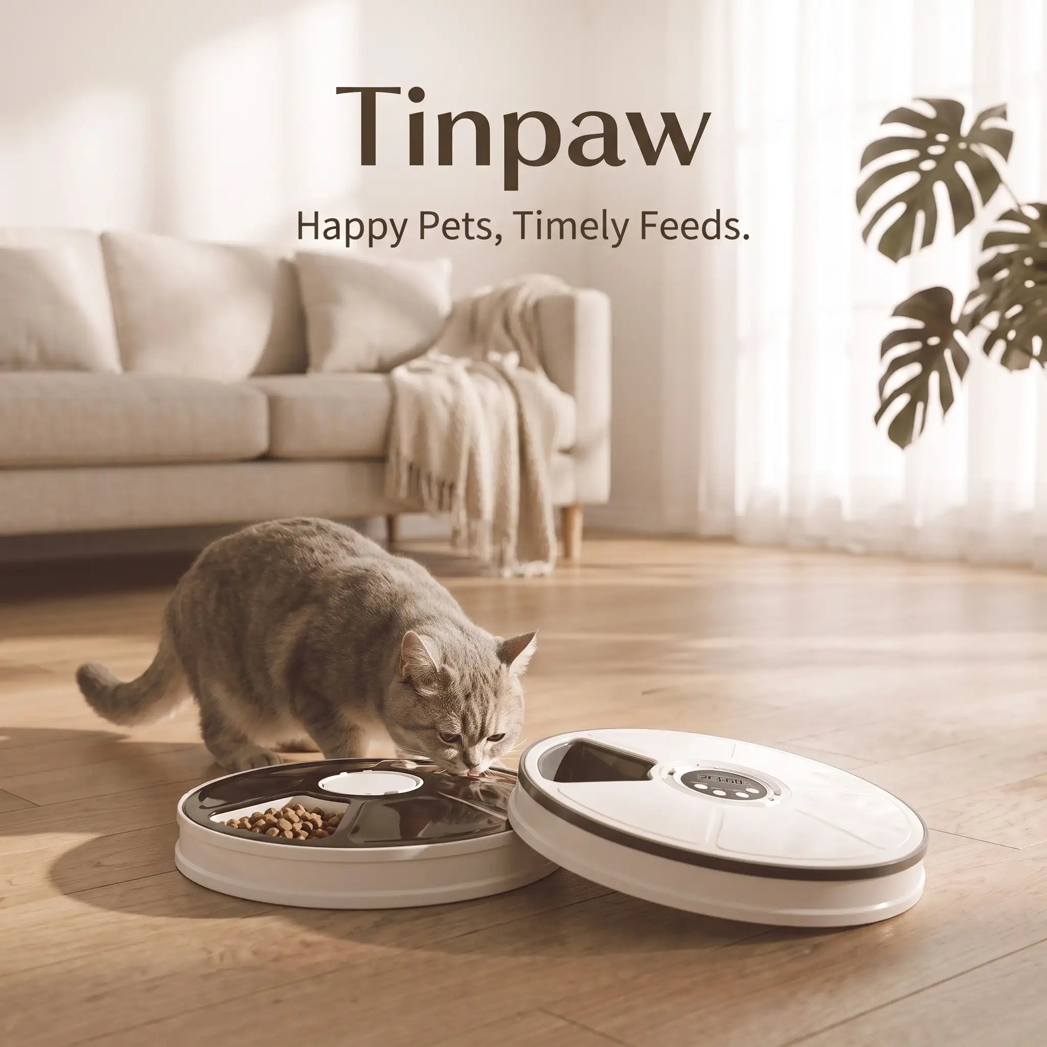 Automatic Pet Feeder For Cats And Dogs – Battery Powered | Nice image that showcase a brand which is Tinpaw