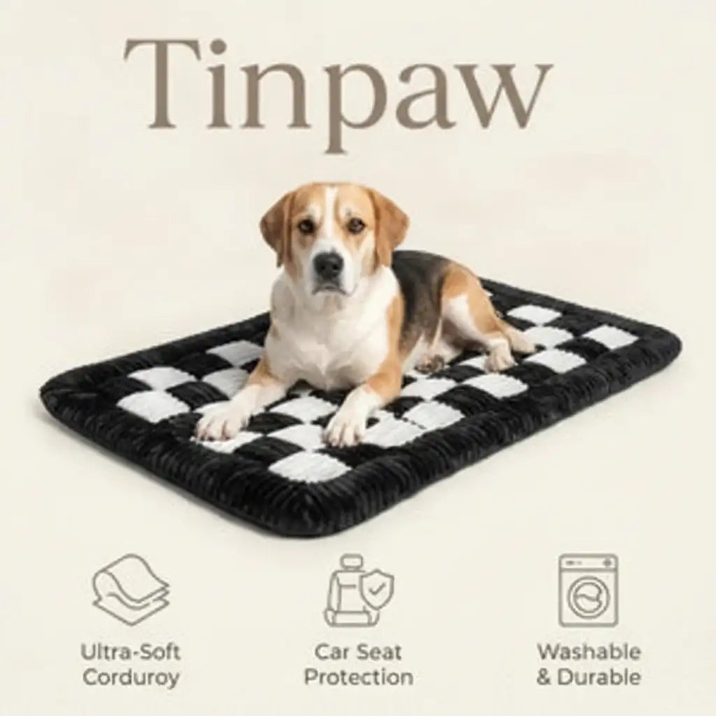 Plush Checkerboard Pet Dog Mat | Plush Checkerboard Dog Mat – Warm Washable 60×130cm | TinPaw