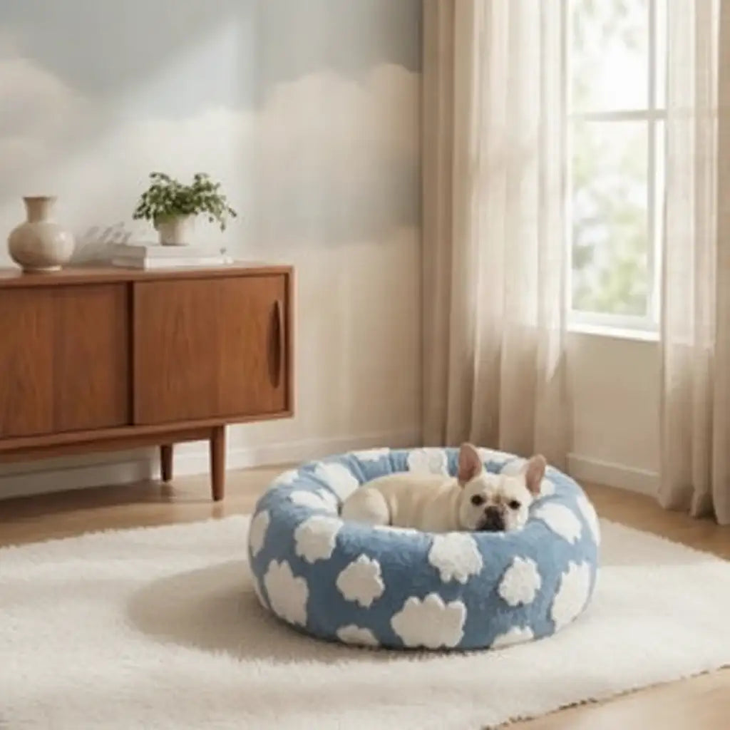 Round Thermal Pet Bed Nest | Round Pet Bed Thermal Nest Washable | TinPaw