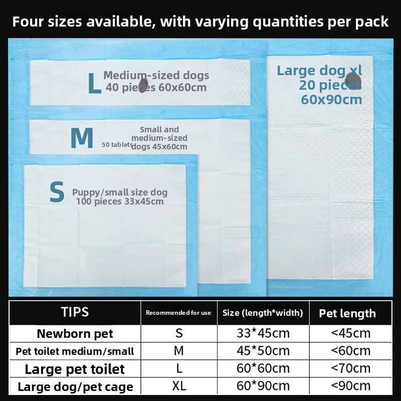 Bamboo Charcoal Pet Training Pads – Ultra Absorbent - Dog Diapers - TinPaw - Economy S 33x45cm 100pcs Blue - SU00108896 - Economy S 33x45cm 100pcs Blue