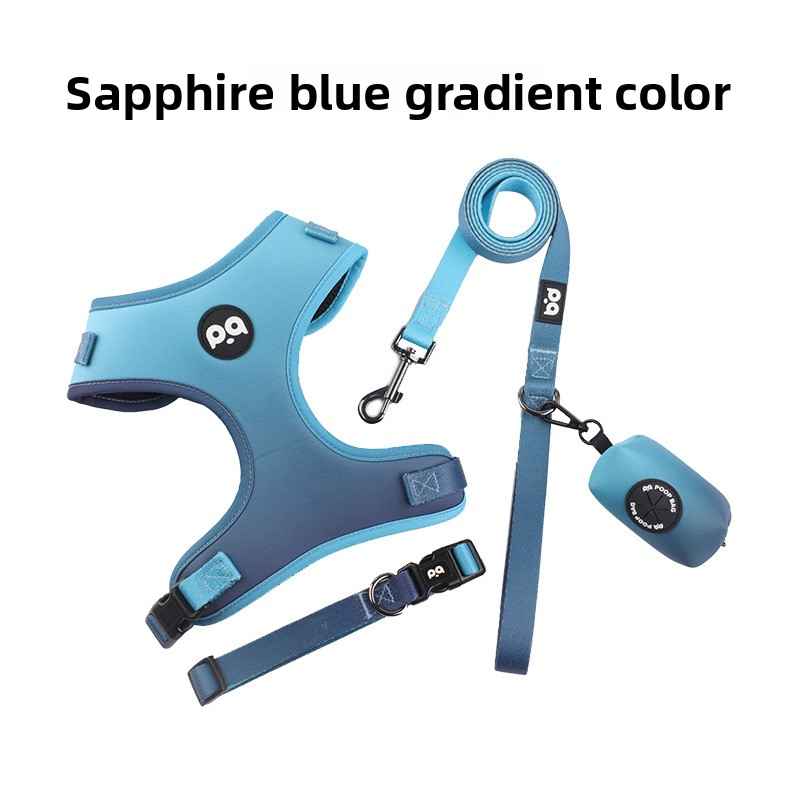 Adjustable Patterned Dog Collar And Leash Set - Dog Gear - TinPaw - Sapphire Blue Gradient - M - SU00367184 - Sapphire Blue Gradient - M