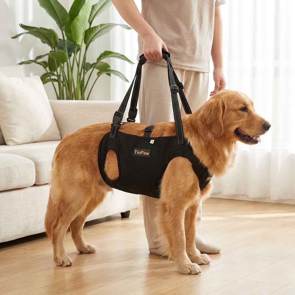 Adjustable Reflective Dog Support Harness & Leash - Dog Gear - TinPaw