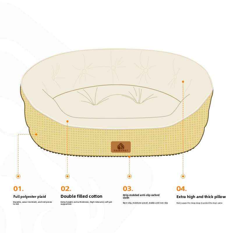 All - Season Plush Dog Bed With Optional Cooling Pad - Dog Beds & Furniture - TinPaw
