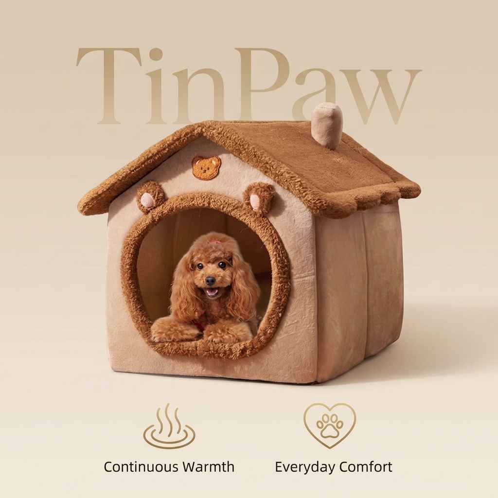 Washable Dog House Bed – Cozy All - Season Pet Nest - Dog Beds & Furniture - TinPaw
