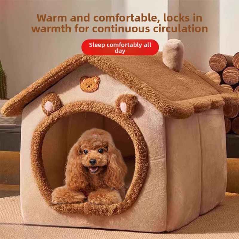 Washable Dog House Bed – Cozy All - Season Pet Nest - Dog Beds & Furniture - TinPaw