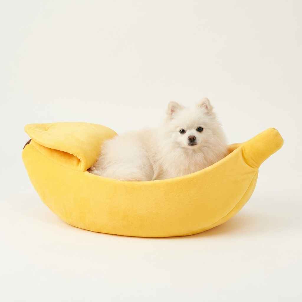 Banana Dog Bed Boat for Small Pets – Cozy Nest Design - Dog Beds & Furniture - TinPaw