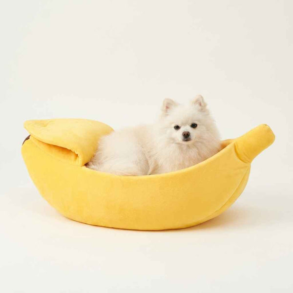 Banana Dog Bed Boat for Small Pets – Cozy Nest Design - Dog Beds & Furniture - TinPaw