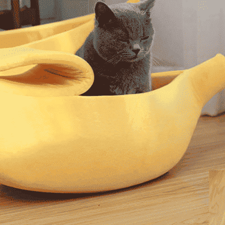 Banana Dog Bed Boat for Small Pets – Cozy Nest Design - Dog Beds & Furniture - TinPaw - Yellow - M 60x20x17cm - SUPEFDB00005 - AG