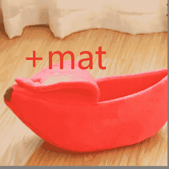 Banana Dog Bed Boat for Small Pets – Cozy Nest Design - Dog Beds & Furniture - TinPaw - Red Mat - M 60x20x17cm - SUPEFDB00005 - AM