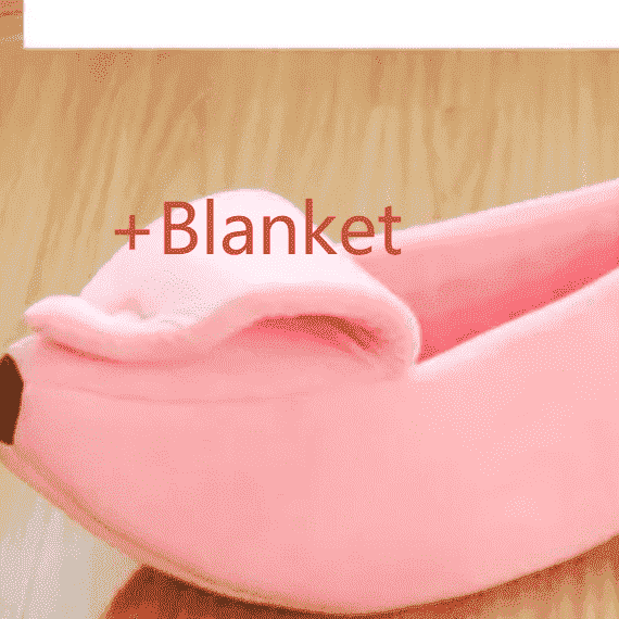 Banana Dog Bed Boat for Small Pets – Cozy Nest Design - Dog Beds & Furniture - TinPaw - Pink Blanket - M 60x20x17cm - SUPEFDB00005 - AP