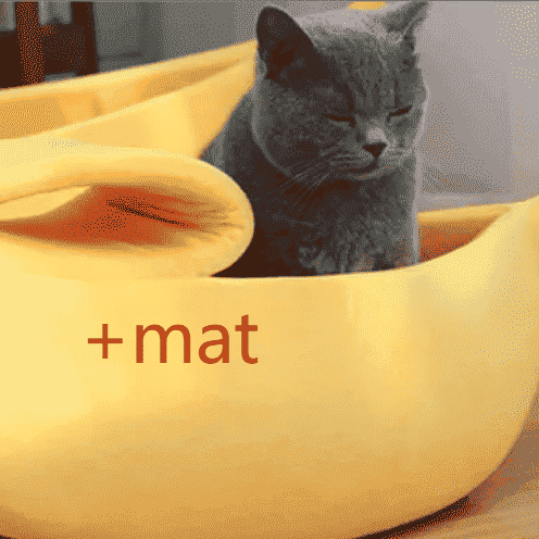 Banana Dog Bed Boat for Small Pets – Cozy Nest Design - Dog Beds & Furniture - TinPaw - Yellow Mat - L 72x25x18cm - SUPEFDB00005 - B0