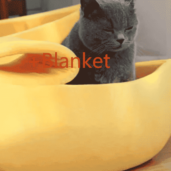 Banana Dog Bed Boat for Small Pets – Cozy Nest Design - Dog Beds & Furniture - TinPaw - Yellow Blanket - L 72x25x18cm - SUPEFDB00005 - B5