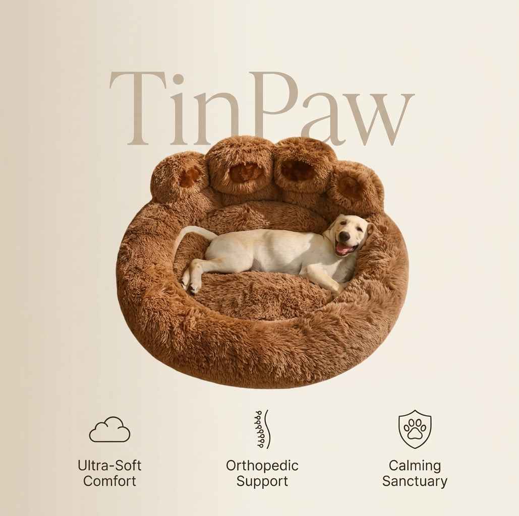 Bear Paw Dog Bed Nest – Soft, Cozy All - Season Design - Dog Beds & Furniture - TinPaw