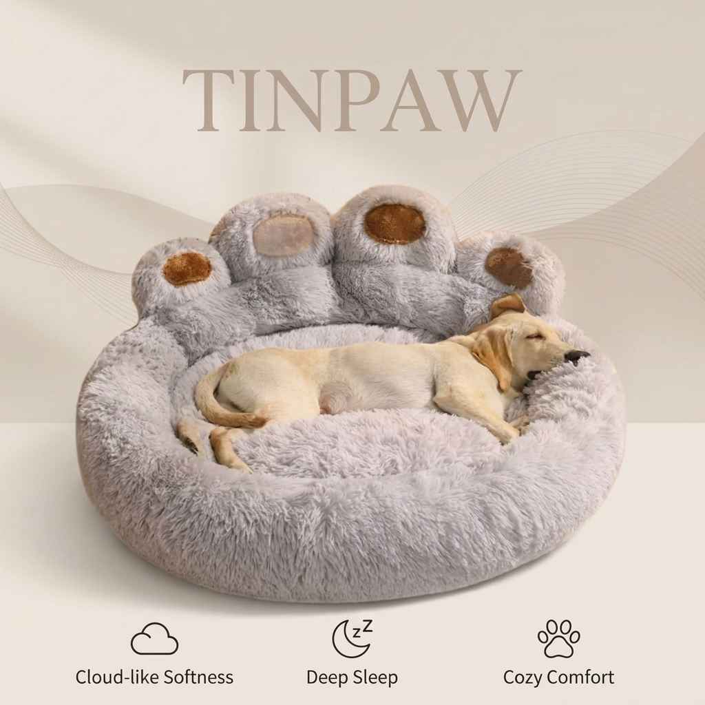 Bear Paw Dog Bed Nest – Soft, Cozy All - Season Design - Dog Beds & Furniture - TinPaw