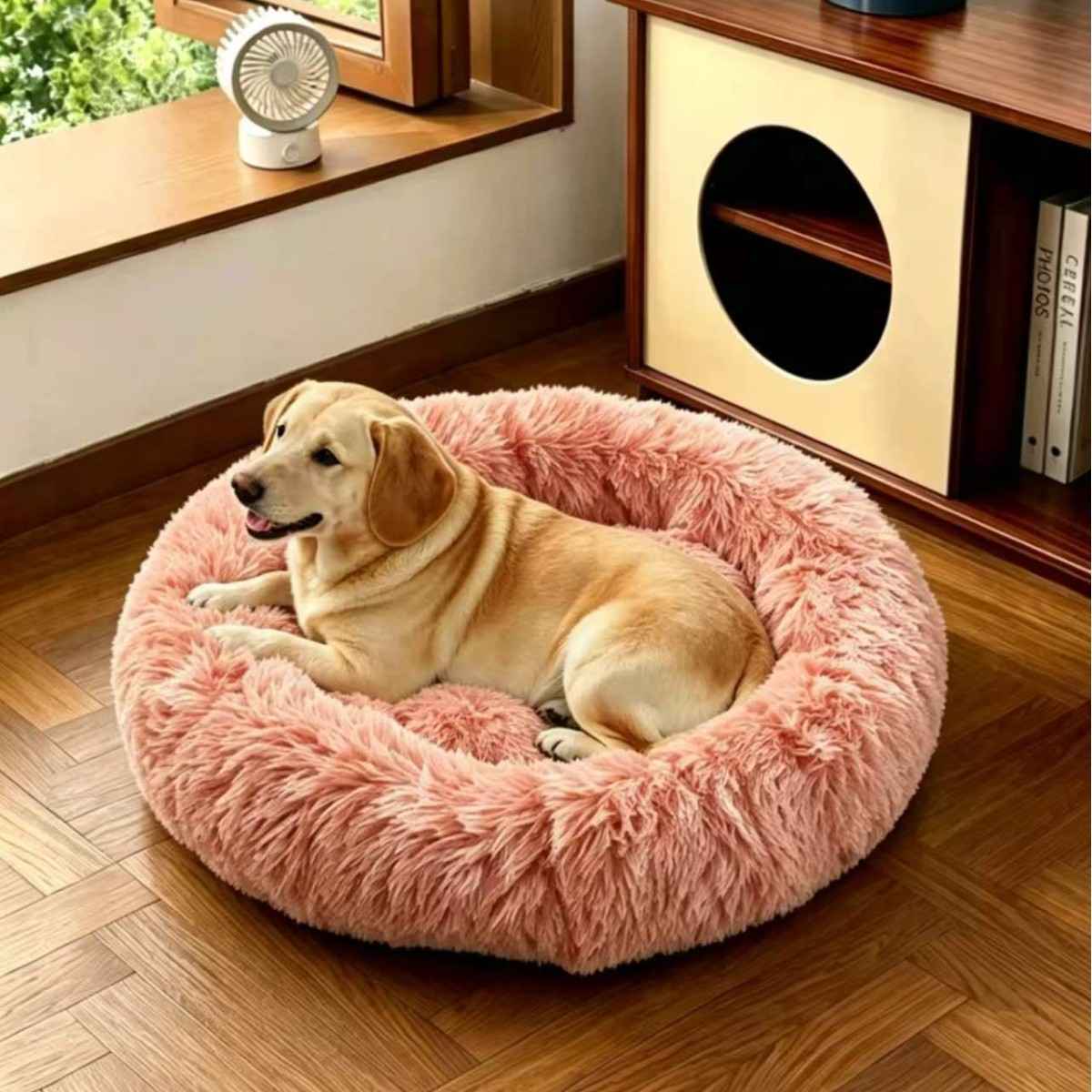 Calming Round Plush Pet Bed for Dogs and Cats - Dog Beds & Furniture - TinPaw
