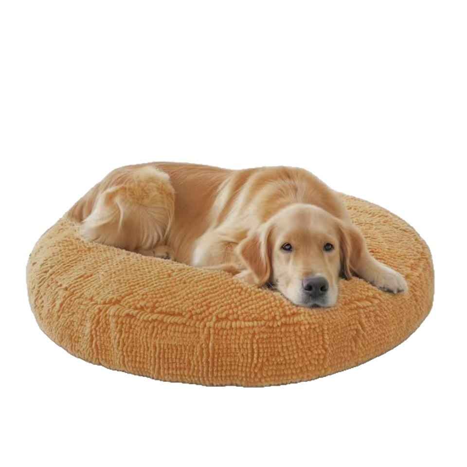 Chenille Round Dog Bed – Washable Nest Design - Dog Beds & Furniture - TinPaw