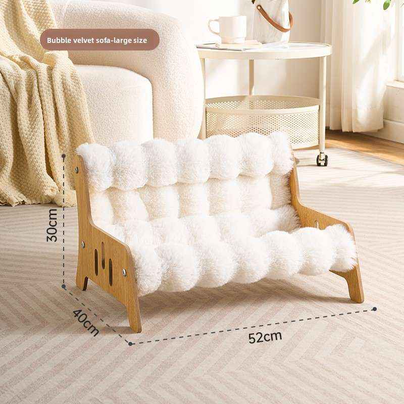 Plush Bubble Velvet Pet Cave Bed for Dogs and Cats - Dog Beds & Furniture - TinPaw