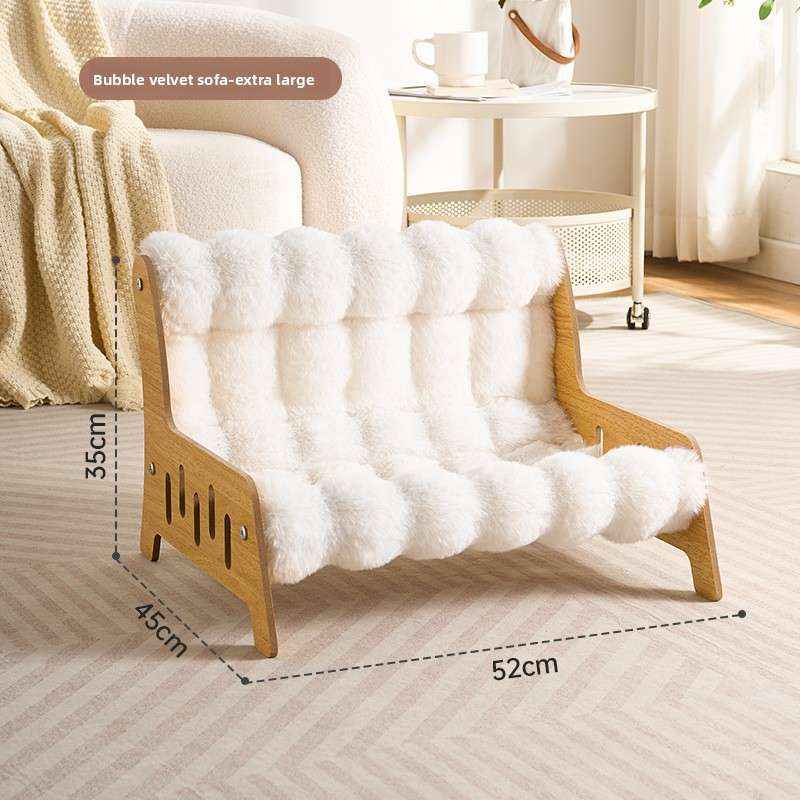 Plush Bubble Velvet Pet Cave Bed for Dogs and Cats - Dog Beds & Furniture - TinPaw - Extra large bubble velvet sofa chaise - SU00108605 - Extra large bubble velvet sofa chaise