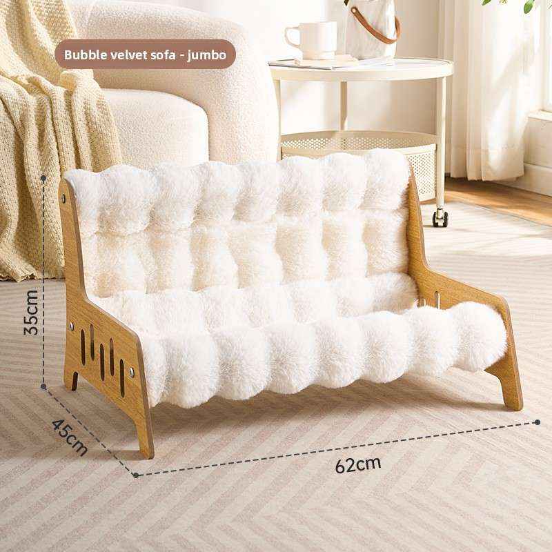 Plush Bubble Velvet Pet Cave Bed for Dogs and Cats - Dog Beds & Furniture - TinPaw - Big mac bubble velvet sofa - SU00108605 - Big mac bubble velvet sofa
