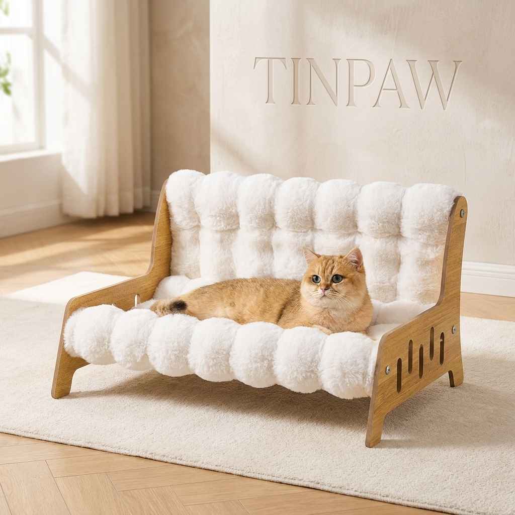 Plush Bubble Velvet Pet Cave Bed for Dogs and Cats - Dog Beds & Furniture - TinPaw