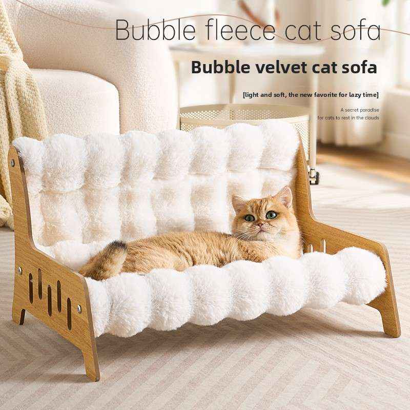 Plush Bubble Velvet Pet Cave Bed for Dogs and Cats - Dog Beds & Furniture - TinPaw