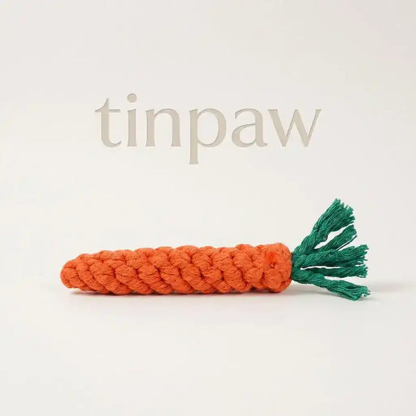 Cotton Rope Carrot Dog Chew Toy For Dental Health - Dog Toys - TinPaw