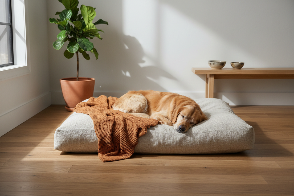 Cozy Linen Dog Bed