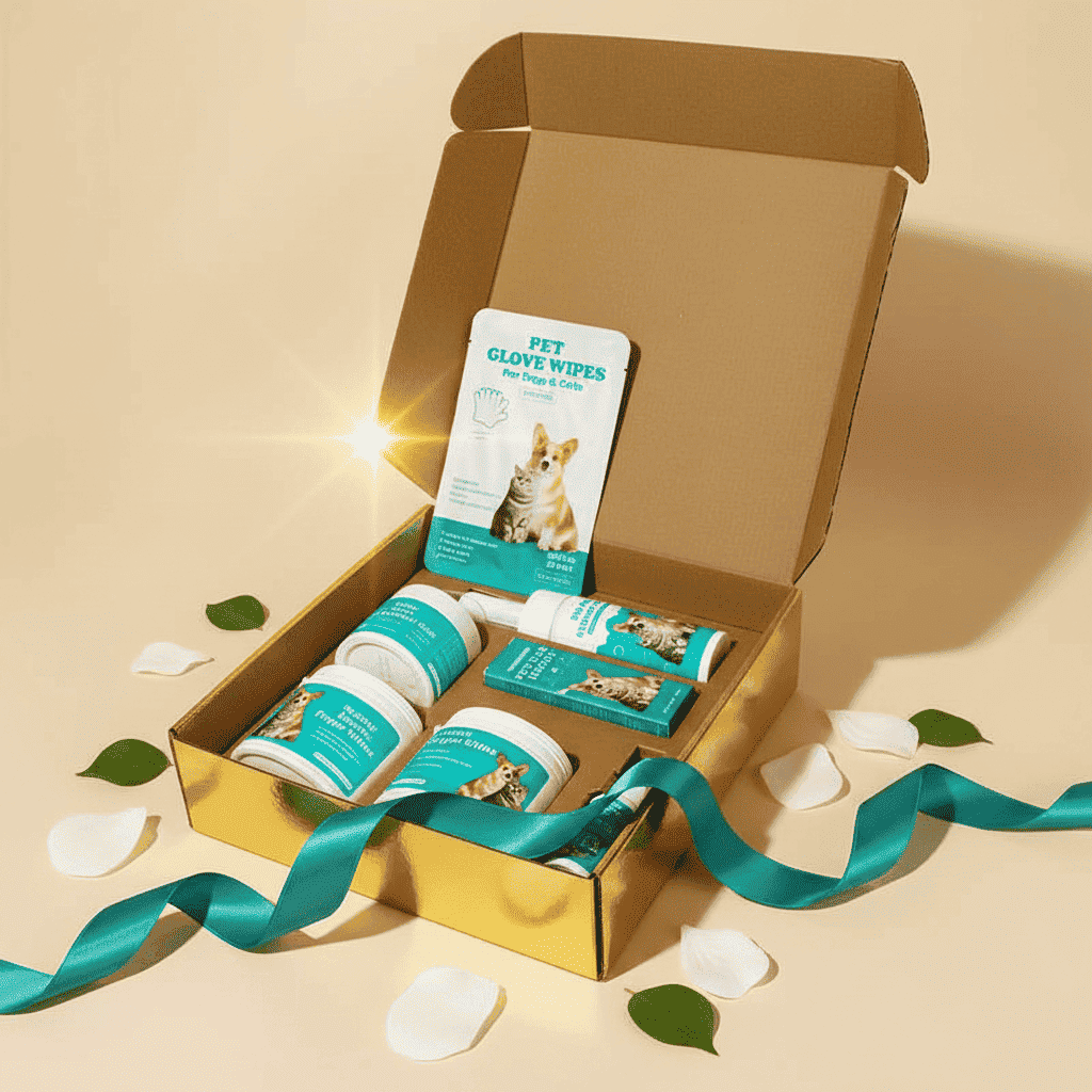 Moisturizing Pet Fur Wipes Gift Box – Dogs & Cats - Dog Grooming - TinPaw