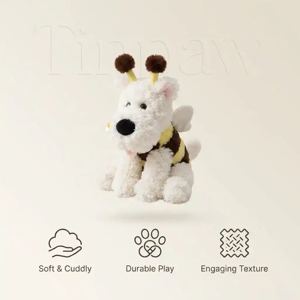 Electric Plush Bee Dog Toy – Musical Interactive Play - Dog Toys - TinPaw