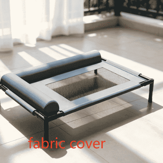 Elevated Breathable Pet Camping Bed – Foldable & Portable - Dog Beds & Furniture - TinPaw - Navy Blue Fabric - Large - SUPEFDB00002 - AJ
