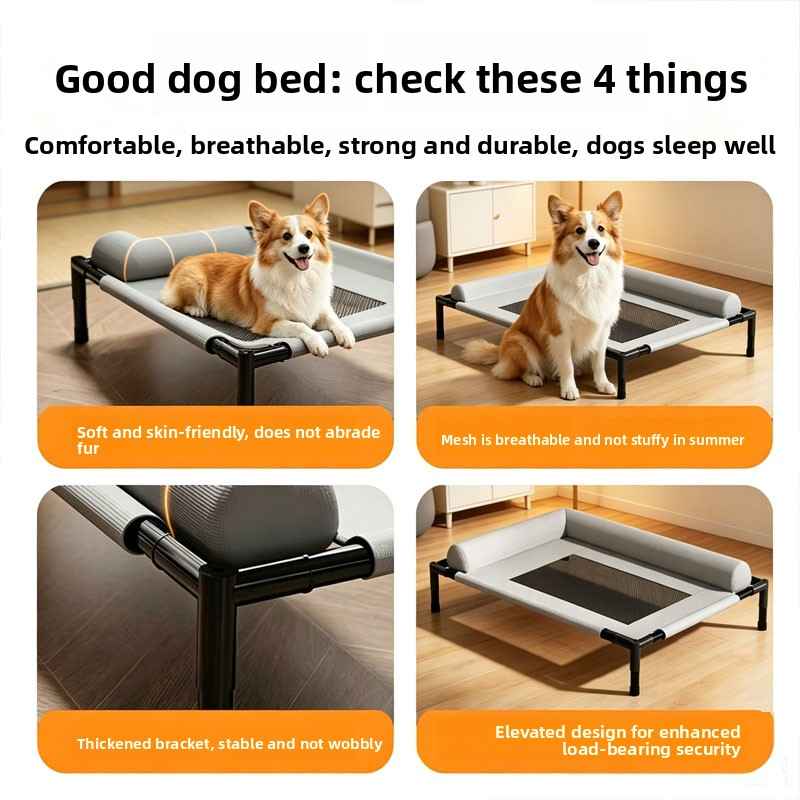 Elevated Breathable Pet Camping Bed – Foldable & Portable - Dog Beds & Furniture - TinPaw