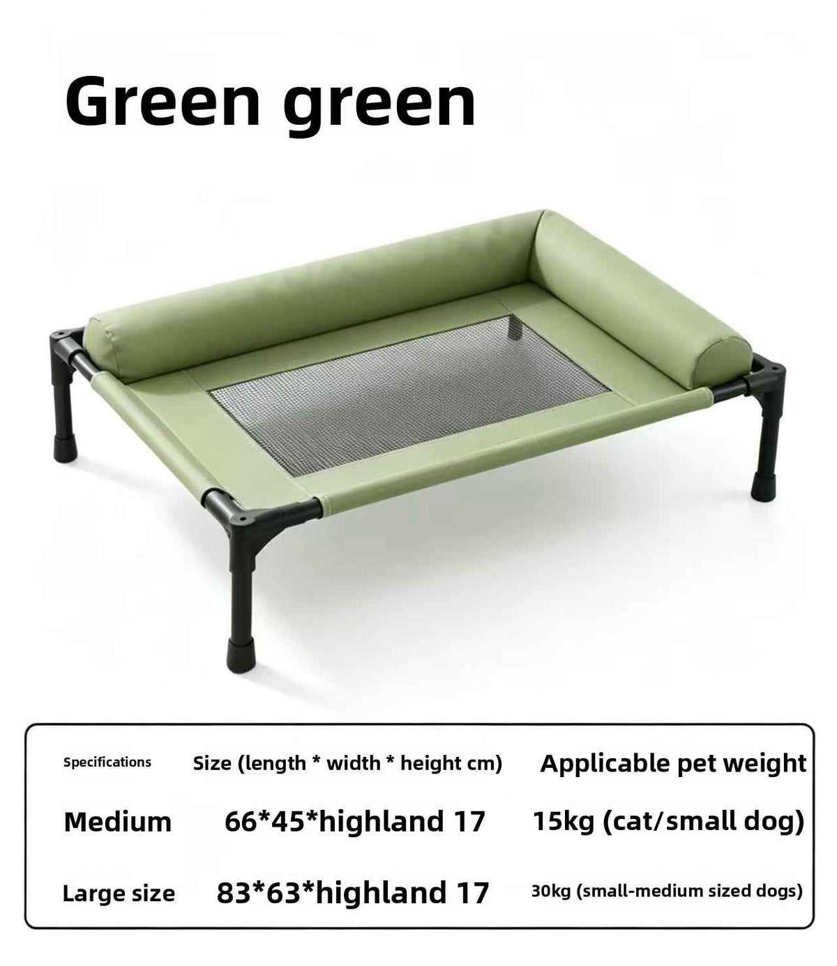 Elevated Dog Camping Bed – Breathable & Washable - Dog Beds & Furniture - TinPaw - Army green - Large - SUPEFDB00008 - A9