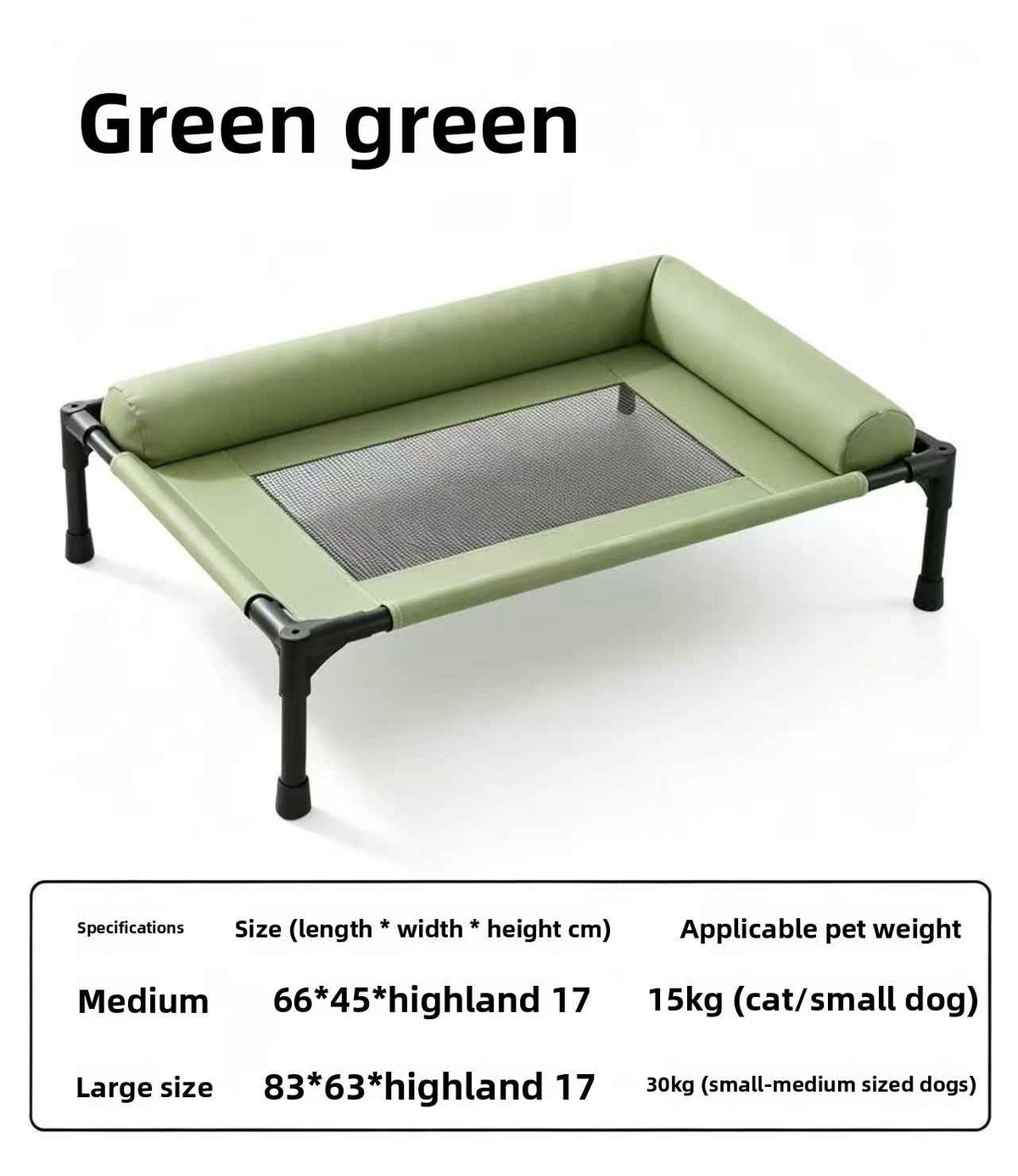 Elevated Outdoor Dog Camping Bed – Breathable & Waterproof - Dog Beds & Furniture - TinPaw - Army green - Large - SU00365379 - Army green - Large