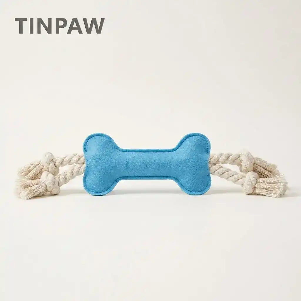 Felt Bone Dog Chew Toy – Soft Dental Play Toy - Dog Toys - TinPaw