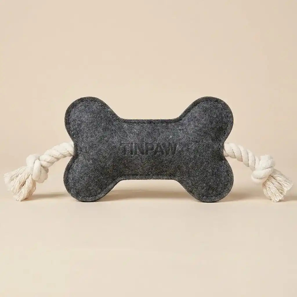 Felt Bone Dog Chew Toy – Soft Dental Play Toy - Dog Toys - TinPaw